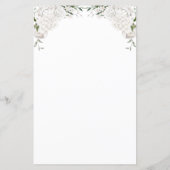 Elegantes White Floral Wedding Menu (Rückseite)