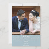 Elegantes White Foto Hochzeitserklärung Einladung (Rückseite)