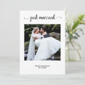 Elegantes White Foto Hochzeitserklärung Einladung (Stehend Vorderseite)