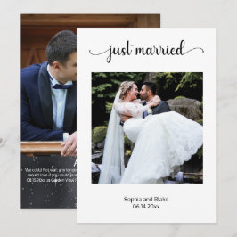 Elegantes White Foto Hochzeitserklärung Einladung