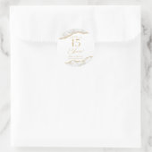 Elegantes White Gold Agate 15-jähriges Party Runder Aufkleber (Tasche)