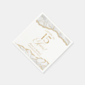 Elegantes White Gold Agate 15-jähriges Party Serviette (Ecke)