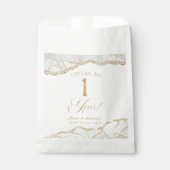 Elegantes White Gold Agate 1. Jubiläum Party Geschenktütchen (Vorderseite)