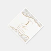 Elegantes White Gold Agate 1. Jubiläum Party Serviette (Ecke)