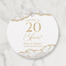 Elegantes White Gold Agate 20-jähriges Party