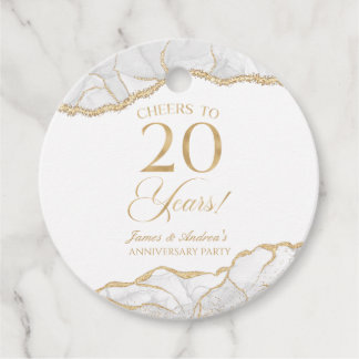 Elegantes White Gold Agate 20-jähriges Party Geschenkanhänger