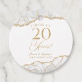 Elegantes White Gold Agate 20-jähriges Party Geschenkanhänger (Vorderseite)