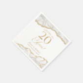Elegantes White Gold Agate 20-jähriges Party Serviette (Ecke)