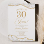 Elegantes White Gold Agate 30. Geburtstag Party Einladung<br><div class="desc">Dies ist eine elegante White Gold Agate 30. Geburtstag Party Einladung!</div>