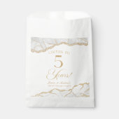 Elegantes White Gold Agate 5-jähriges Party Geschenktütchen (Vorderseite)