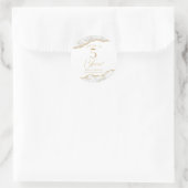 Elegantes White Gold Agate 5-jähriges Party Runder Aufkleber (Tasche)