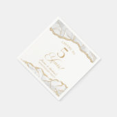 Elegantes White Gold Agate 5-jähriges Party Serviette (Ecke)