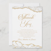 Elegantes White Gold Agate Jubiläum Party Dankeskarte (Vorderseite)