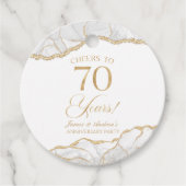 Elegantes White Gold Agate Party zum 70. Jubiläum Geschenkanhänger (Vorderseite)