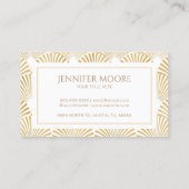 Elegantes White Gold Art Deco Muster Visitenkarte (Rückseite)