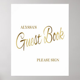 Elegantes White Gold Baby Shower Gästebuch