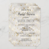 Elegantes White Gold Brautparty Einladung (Vorne/Hinten)