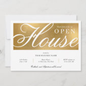 Elegantes White & Gold Corporate Office Open House Einladung (Vorderseite)
