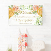 Elegantes White Gold Floral Willkommensbanner Banner (Insitu)