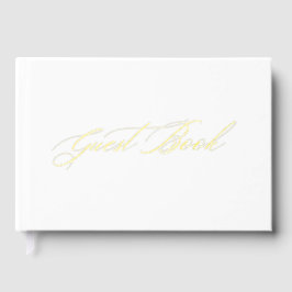 Elegantes White & Gold Foil Wedding Guest Book Gästebuch