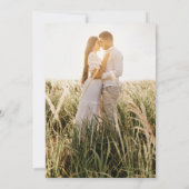 Elegantes White & Gold Foto Einladung zur Hochzeit (Rückseite)