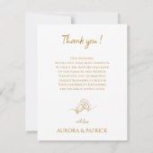 Elegantes White & Gold Foto Hochzeit Dankeschön Ca Dankeskarte (Rückseite)
