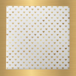 Elegantes White Gold Hearts Fliese