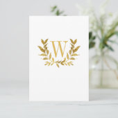 Elegantes White Gold Leaf Moderne schicke Hochzeit Dankeskarte (Stehend Vorderseite)