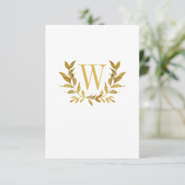 Elegantes White Gold Leaf Moderne schicke Hochzeit Dankeskarte