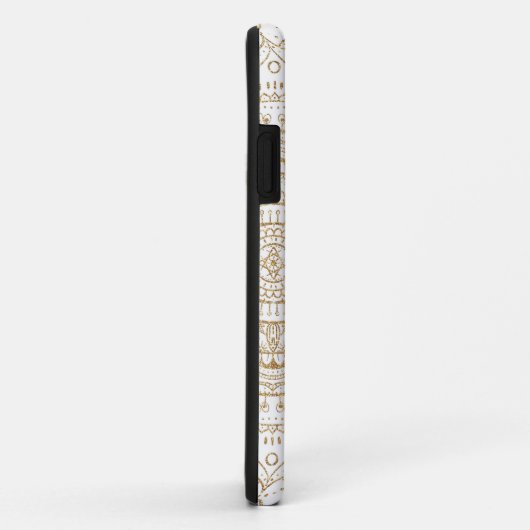 Elegantes White & Gold Mandala Handgezeichnetes De Case-Mate iPhone Hülle (Hinten/Rechts)