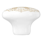 Elegantes White & Gold Mandala Handgezeichnetes De Keramikknauf (Seitenansicht)