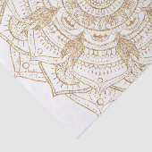Elegantes White & Gold Mandala Handgezeichnetes De Seidenpapier (Ausschnitt)