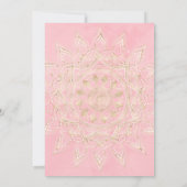 Elegantes White & Gold Mandala Rosa Design Einladung (Rückseite)
