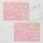 Elegantes White & Gold Mandala Rosa Design Visitenkarte (Vorne/Hinten)
