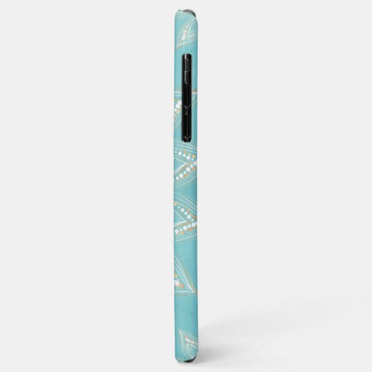 Elegantes White Gold Mandala Sky Blue Design Case-Mate iPhone Hülle (Hinten/Links)