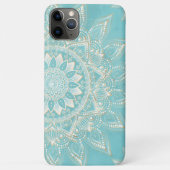 Elegantes White Gold Mandala Sky Blue Design Case-Mate iPhone Hülle (Rückseite)