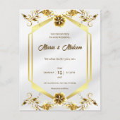 Elegantes White Gold Moderne Einladung zur Hochzei Flyer (Vorne)