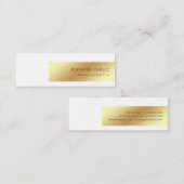 Elegantes White Gold Moderner Beruflicher Chic Ein Mini Visitenkarte (Vorne/Hinten)