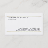 Elegantes White Gold Modernes Chic Einfache Vorlag Visitenkarte (Vorderseite)