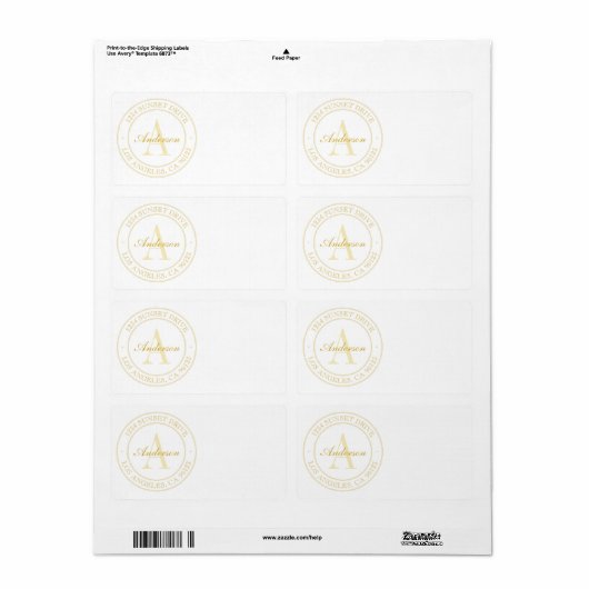 Elegantes White & Gold Monogramm (Vorne)