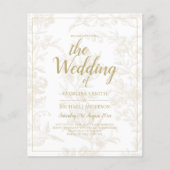 Elegantes White Gold Muster Moderne Hochzeit (Vorderseite)