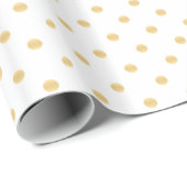 Elegantes White & Gold Polka Dots Muster Geschenkpapier (Rolleneckpunkt)