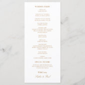Elegantes White Golden Beige Hochzeitsprogramm (Rückseite)