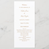 Elegantes White Golden Beige Hochzeitsprogramm (Vorderseite)