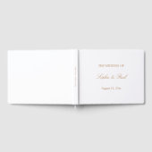 Elegantes White Golden Beige Wedding Gästebuch (Voll)