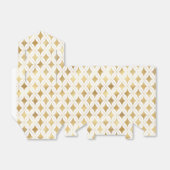 Elegantes White & Golden Carnival Harlequin Muster Geschenkschachtel (Ungefaltet)