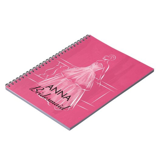 Elegantes White Gown Brautparty Fevor Notebook Notizblock (Linke Seite)