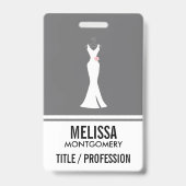 Elegantes White Gown on Gray - Stilvolles, einfach Ausweis (Back)