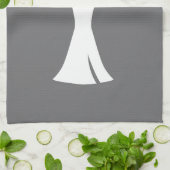 Elegantes White Gown on Gray - Stilvolles, einfach Geschirrtuch (Gefaltet)