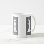 Elegantes White Gown on Gray - Stilvolles, einfach Kaffeetasse (VorderseiteRechts)